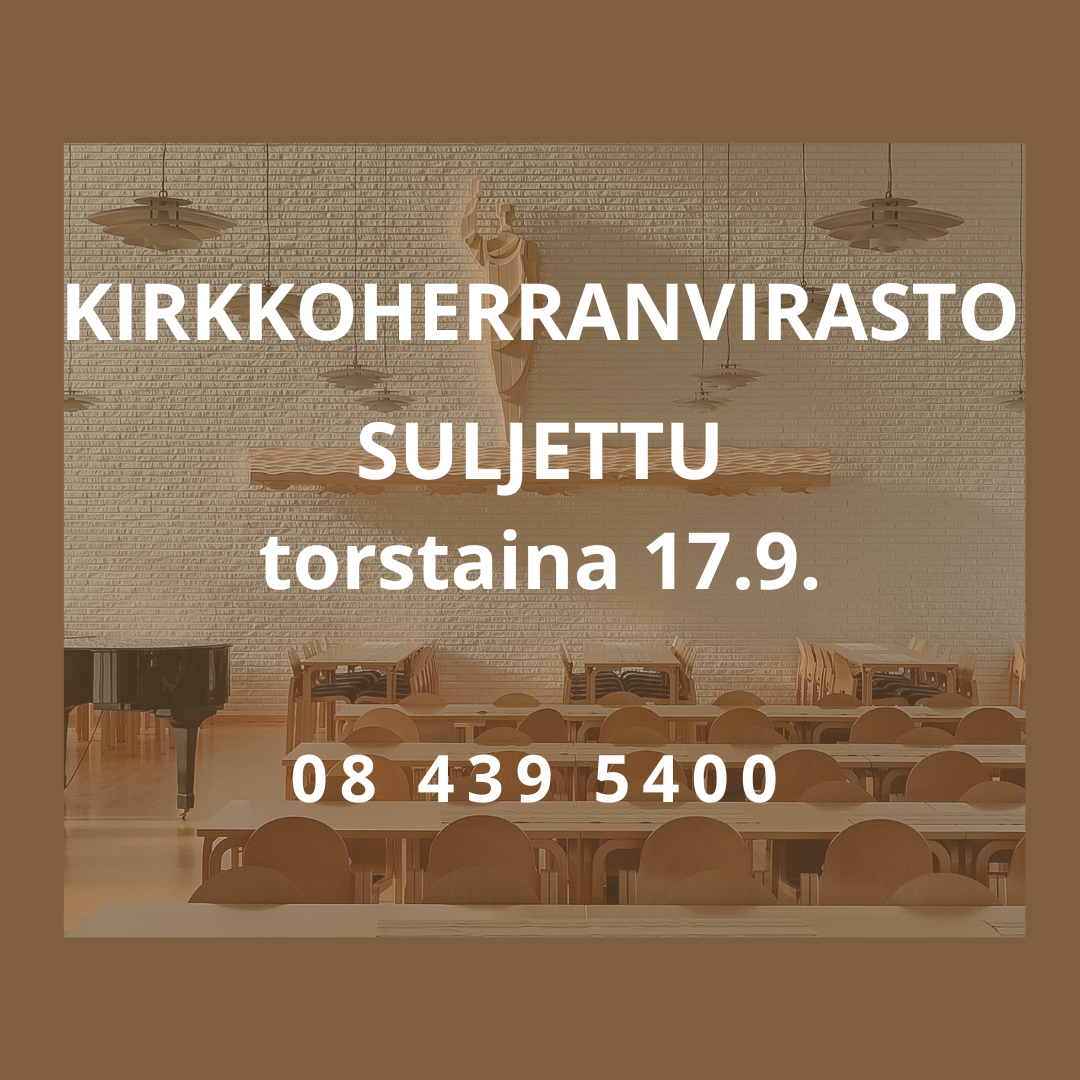 Kirkkoherranviraston on suljettu torstaina 17.9.